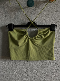 Bandeau top with neck strap