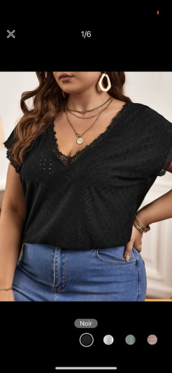 Curvy embroidery T-shirt
