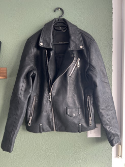 Black leather-effect jacket