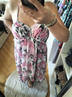 Asymmetrical floral maxi dress