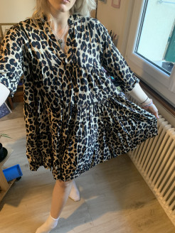 Halblanges Kleid Leopard