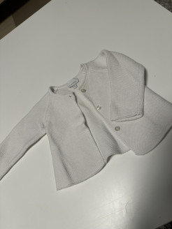 White 3-button cardigan
