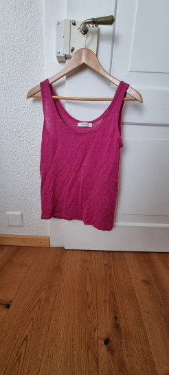 Fuchsia linen tank top