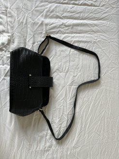 two-material shoulder bag