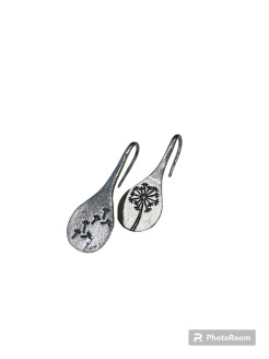 Silver dandelion earring