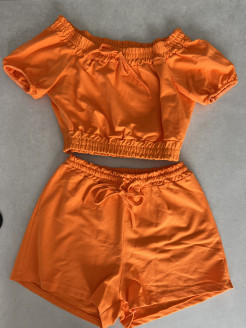 Orange Top & Shorts set - Size M