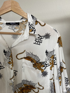 Blouse with tiger pattern