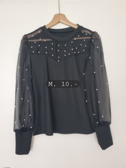 Blouse manches transparentes