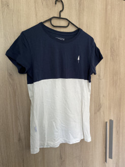 T-shirt bleu marine/blanc Ninkin