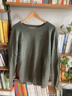 Grüner Pullover aus Lammwolle