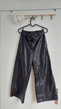 Imitation leather trousers