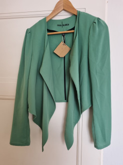 Bolero, short light green blazer
