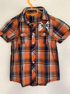Orange/blue shirt size 128
