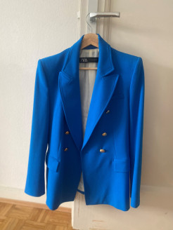 Blue Zara blazer with golden buttons