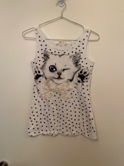 Cat print tank top