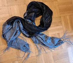 Silver and black flowing scarf