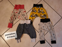 Lot pantalons sarouels bébé 6-9 mois