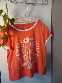 Orange T-shirt, white trim, GAP