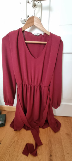 Mid-length burgundy dress Naf Naf