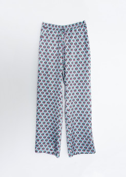 Pantalon style pyjama satin