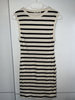 Striped mid-length dress