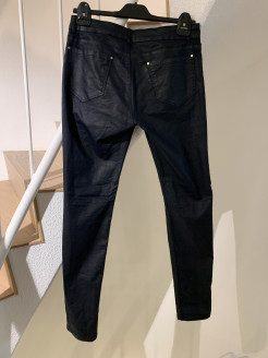 Skinny Jeans Lederoptik dunkelblau