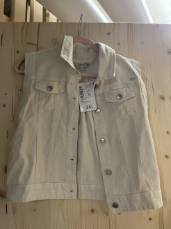 Jeansjacke in Beige