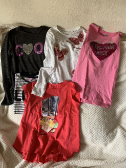 Set of 5 cotton jumpers and t-shirts for girls aged 11-12