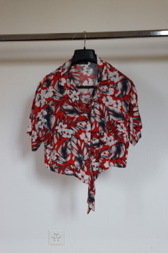 Red floral shirt
