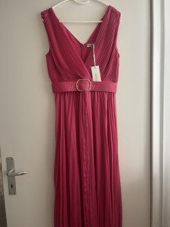 Robe longue rose