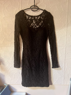 Short black lace dress