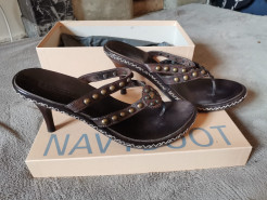 Navyboot leather heeled sandals - size 40