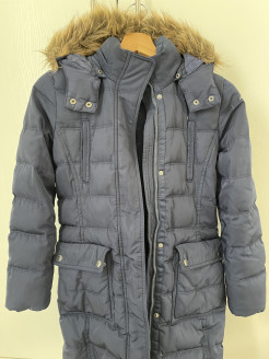 Doudoune longue bleue marine, fille 12-14 ans, marque Tommy Hilfiger