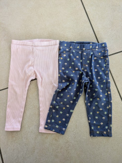 Lot 2 leggings taille 80