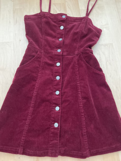 Red velvet short dress