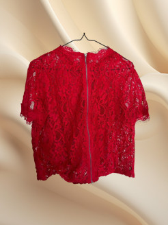 red lace top