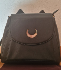 Faux leather backpack with cat ears