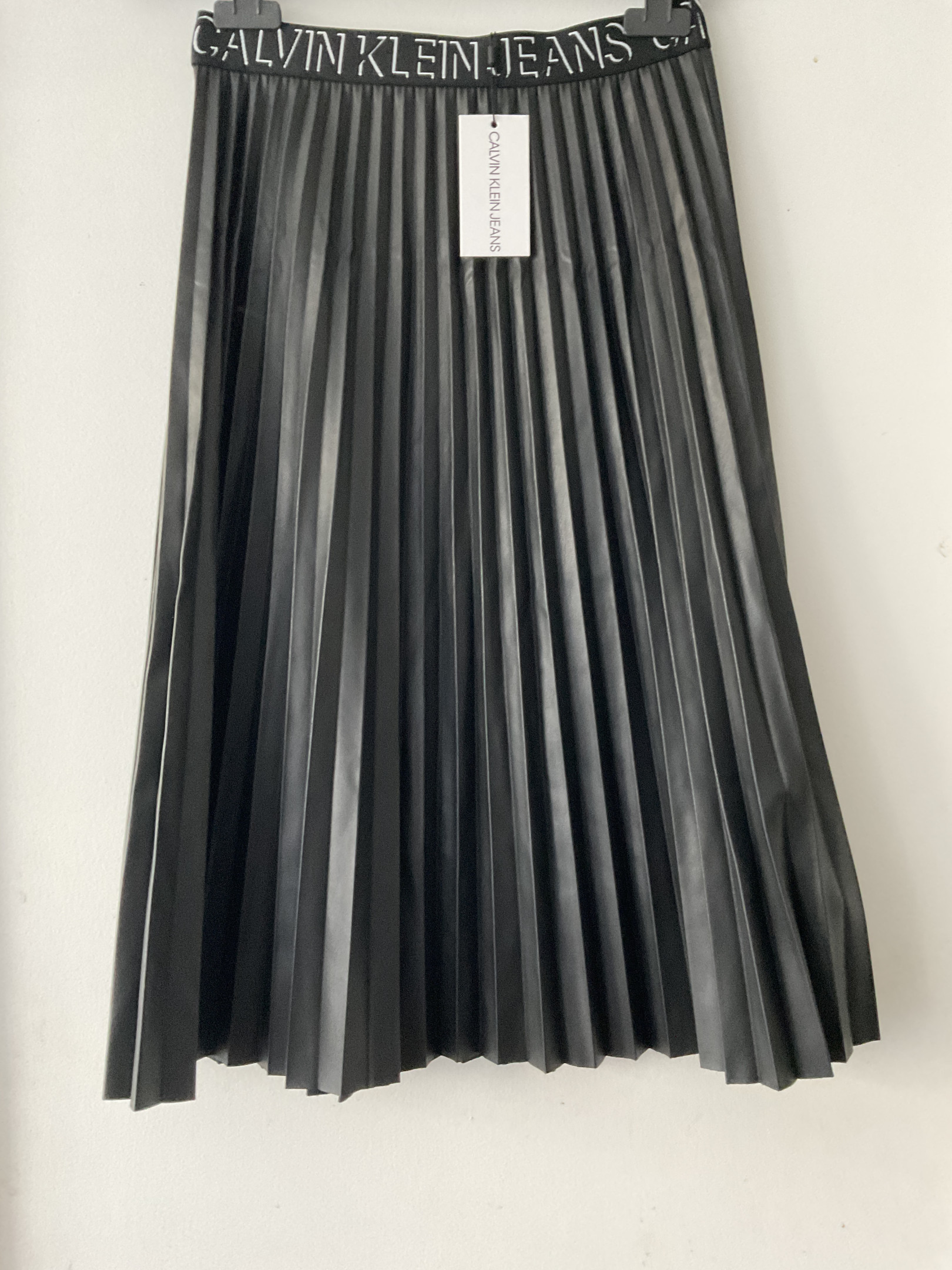 Calvin Klein leather-effect maxi skirt