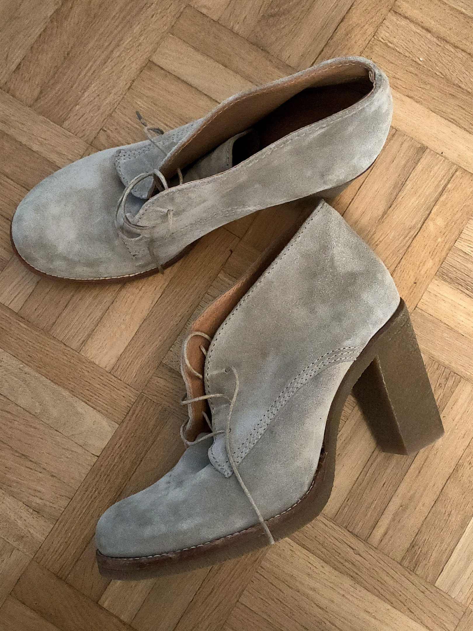 Minelli high heel suede grey boots