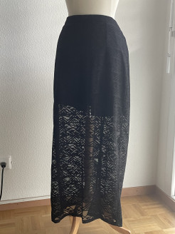 Long black lace skirt
