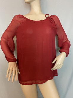 Bluse aus 100% Seide rot