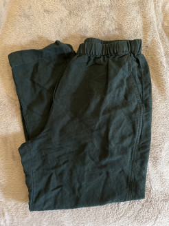 Linen-effect trousers