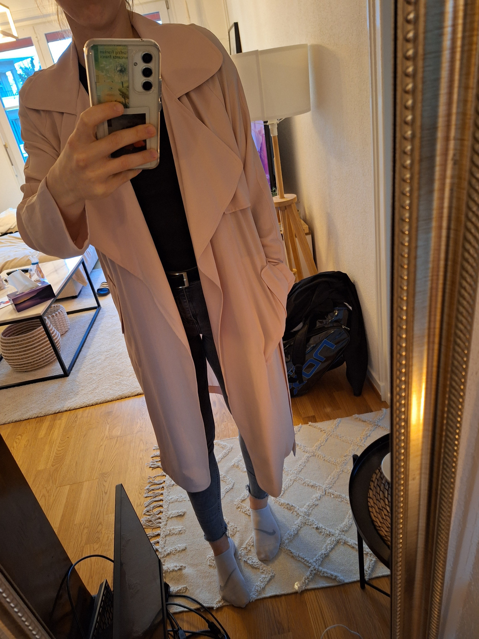 Pink summer trench coat