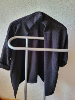 Black cardigan, mid-length type