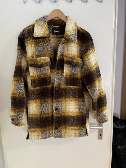 Yellow and coffee check jacket, brand Only