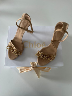 Beige / pink heeled sandals Chloé S37