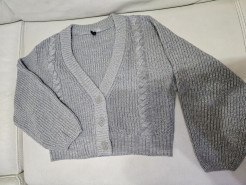 Grey knitted cardigan