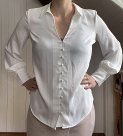 weiße fließende Bluse mit langen Ärmeln Größe EUR 38 Marke Forever New