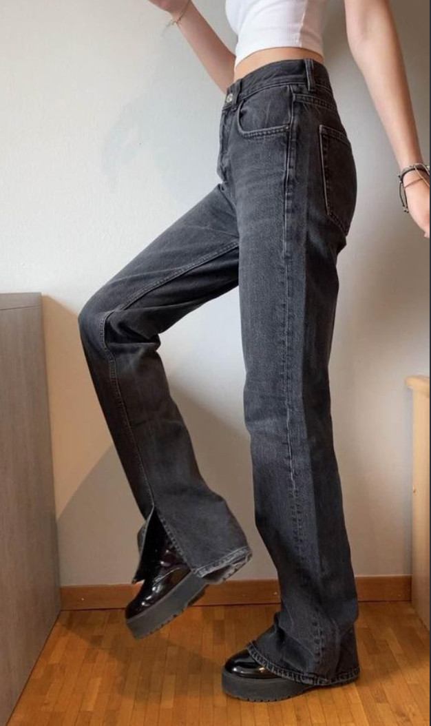 Graue Jeans straight leg