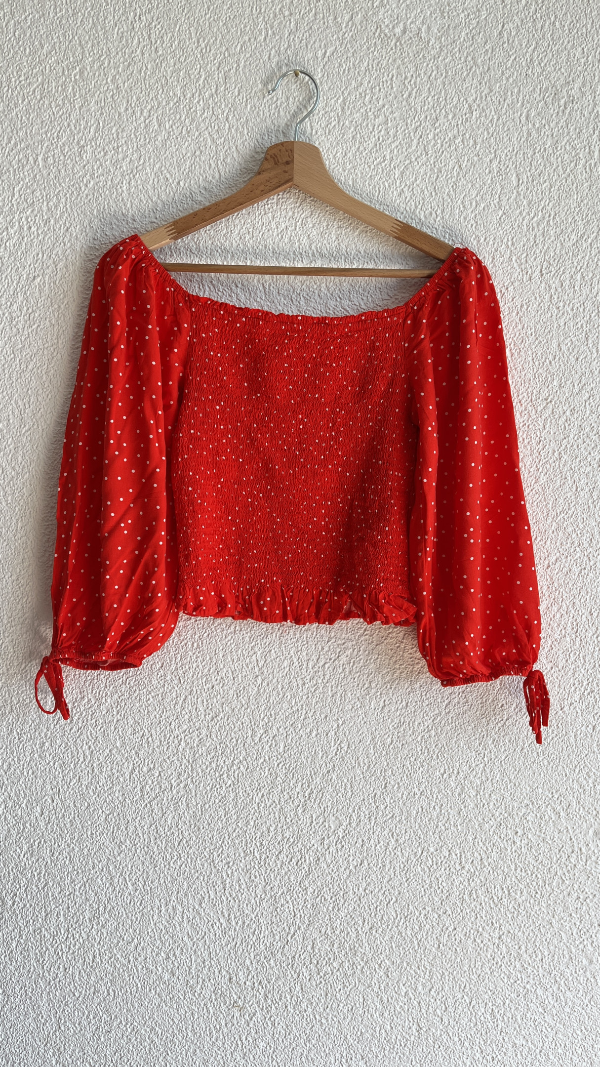 Beautiful red top with dots Size M